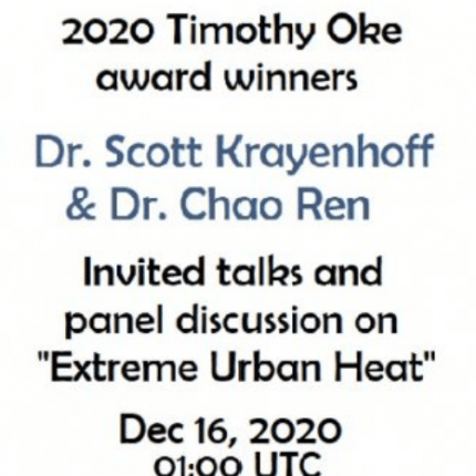 Prof. Krayenhoff gives invited talk at International Association for Urban Climate webinar